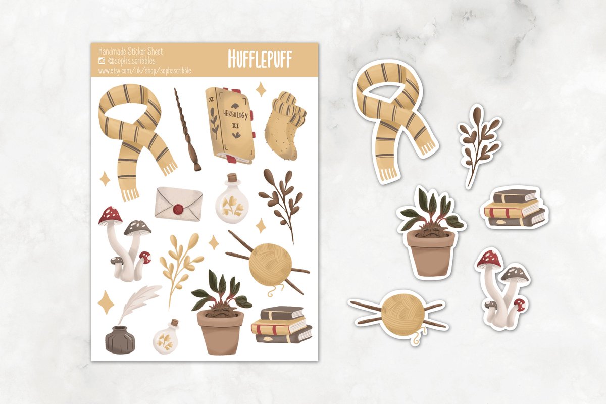 soph_scribbles's tweet photo. Thank you for your lovely review!!  ★★★★★ "Gorgeous stickers. Would buy again." Emma https://t.co/x3lbNEnCO0 #etsy #cardmakingstationery #hufflepuff #hufflepride #harrypotter #hufflepuffsticker #hogwartssticker #mandrakesticker #bulletjournal #bujostickers https://t.co/Oyl6DJeehR