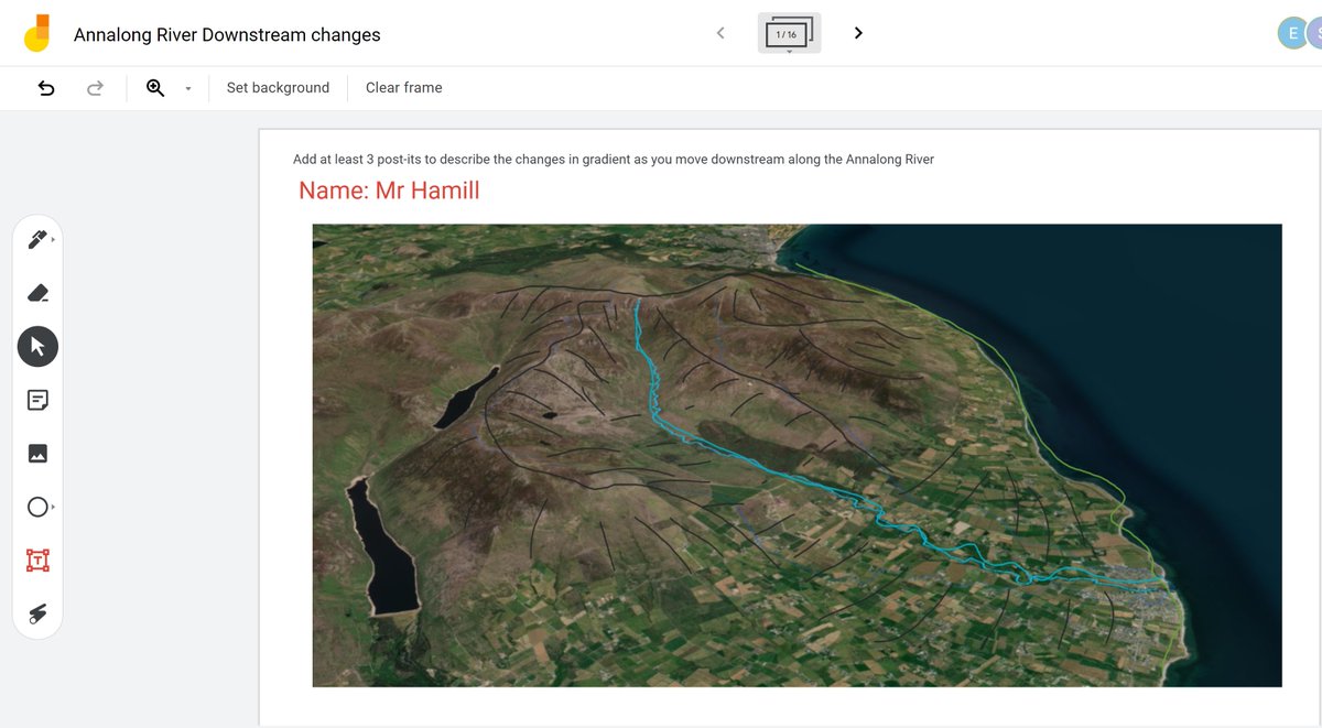 lcgeography's tweet photo. Today's #lunchtimeCPD is a simple one: use Jamboard to help replicate tracing overlays for sketch maps during remote teaching!
1. Paste the landscape screen capture & annotate over the top
2. Delete the screen capture & add annotation
#geographyteacher https://t.co/nb18PuBYth