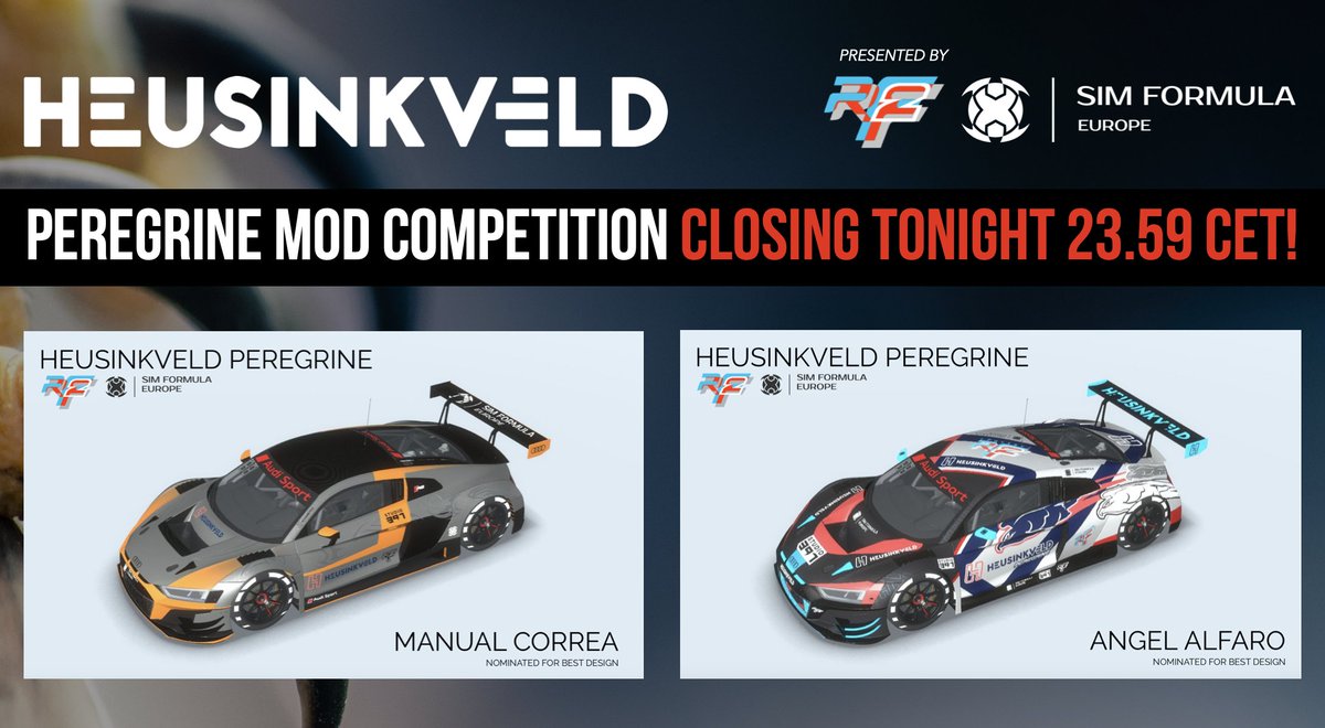 rFactor2's tweet photo. Itโs a neck and neck race ๐
Whose design will be officially uploaded to rF2 and win the Cooler Master packageโ
Heusinkveld Peregrine Best Mod Design 2021 voting open until 23.59 CET โก๏ธ https://t.co/PFPHC9Nrpn
#rfactor2 #simracing #esports #simformulaeurope #heusinkveld https://t.co/BDMSXJWmUK