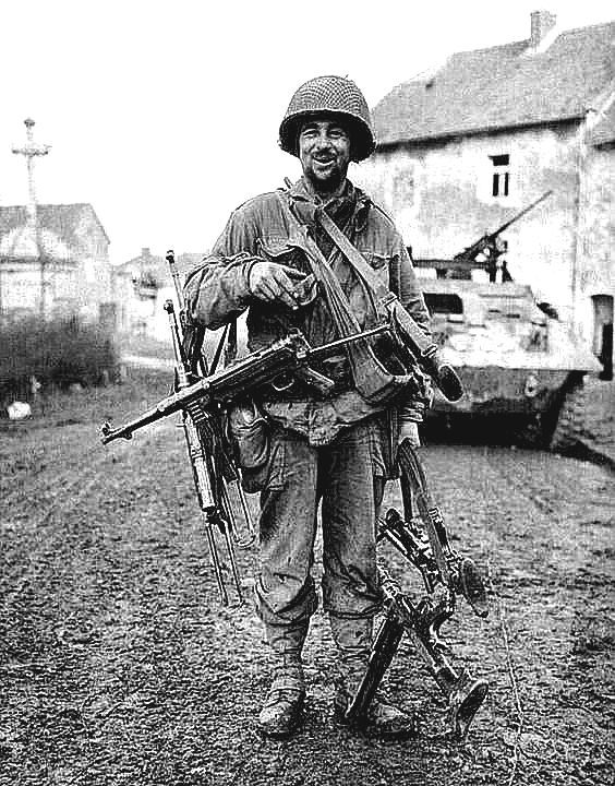 As you traipse through the undergrowth in Normandy you spot a discarded enemy weapon there, it looks pretty cool - so do you pick it up and use it?Yup, time to explore captured weapons in Normandy. /1 #WW2  #SWW  #History