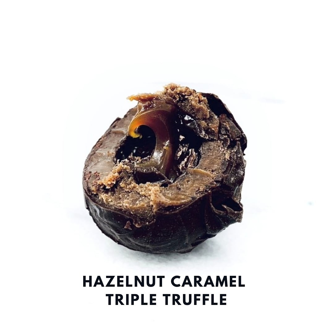For the milk and nut lovers...
Hazelnut Caramel Triple Truffle. 

A smooth sweet hazelnut caramel centre, wrapped in an extra creamy Madagascan chocolate ganache and enclosed in a crisp dark milk outer shell. 

jkfinechocolates.co.uk
