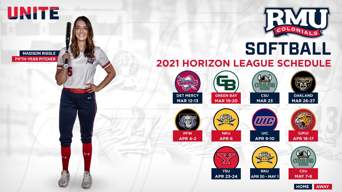 NEWS: RMU Announces 2021 Schedule

✅: Full slate of contests for Colonials in first year in <a href="/HorizonLeague/">Horizon League</a> 

📝: bit.ly/3bYwhnP
🗓️: bit.ly/397Ichl

#RMUnite | 🔵🥎🔴