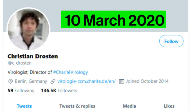 4/ Within a short period of time, he became the global rockstar of virology. By mid of March, he already had more than 100k followers, coming from 700 several weeks ago. ( @waybackmachine)
