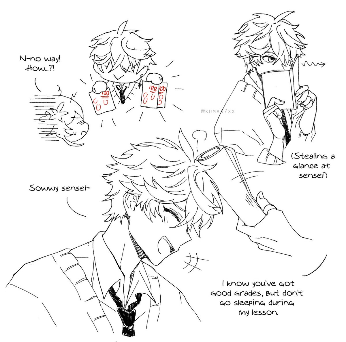 👓 + 🐳
.
Sketches of Childe as a highschool student.
Maintaining his good grades allows him to focus more on his 'hobbies' without supplementary lessons getting in the way.
.
#genshinimpact #原神 #원신 #mihoyo #childe #公钟 #公子 #tartaglia #タルタリヤ 