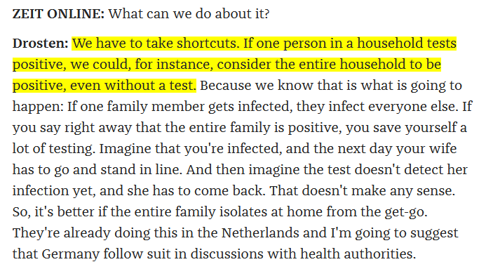 15/ There is one last comment, I would like to make about scientific integrity. How can we (i.e. the general public, politicians, policymakers, journalists, etc.) trust a “scientist” who makes irrational statements like these!?  https://www.zeit.de/wissen/gesundheit/2020-03/christian-drosten-coronavirus-pandemic-germany-virologist-charite