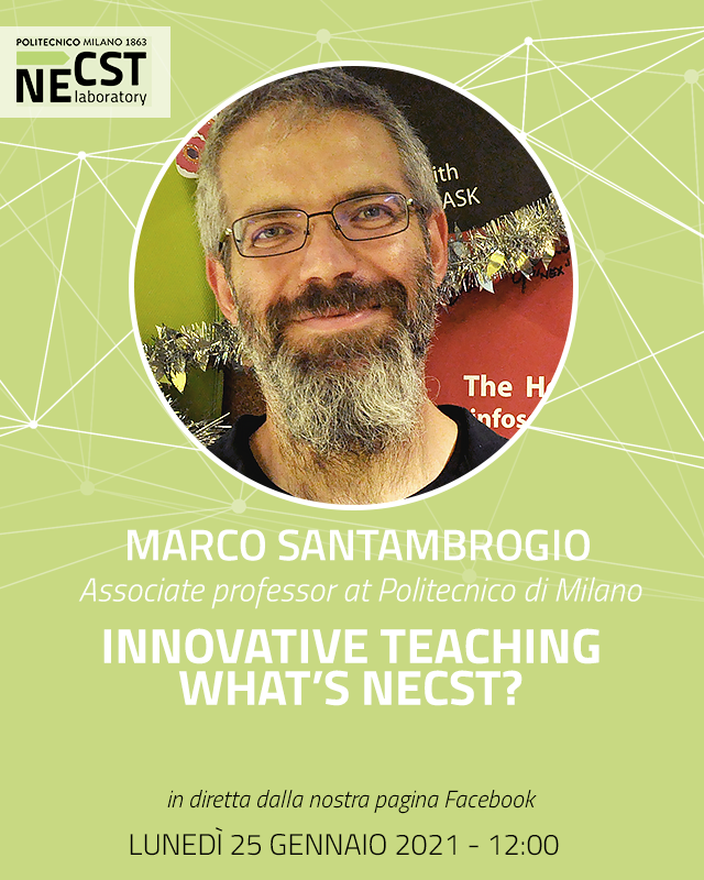 necstlaboratory's tweet photo. Lunedì nuovo #NECSTMondayTalk: con @santambr, Professore Associato al @Polimi. Parleremo di didattica innovativa e nuove iniziative per il secondo semestre
📌Alle 12, in diretta pagina Facebook.
Dettagli sull'evento:
➡️ https://t.co/ELg0xLCoe9
#NECSTLab #didatticainnovativa https://t.co/8XUYuJxnZi