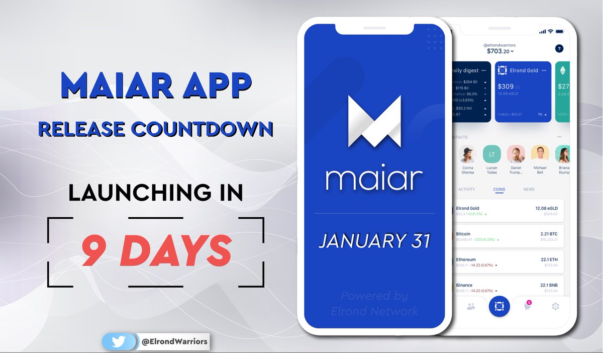 We've dropped down to a single digit! It's only 9 days until #Maiar is unveiled to the world! Over 165K+ people have joined the waiting list and are ready to make money work for them! Are you ready? Can you feel the anticipation? Powered by #Elrond, the #InternetScaleBlockchain