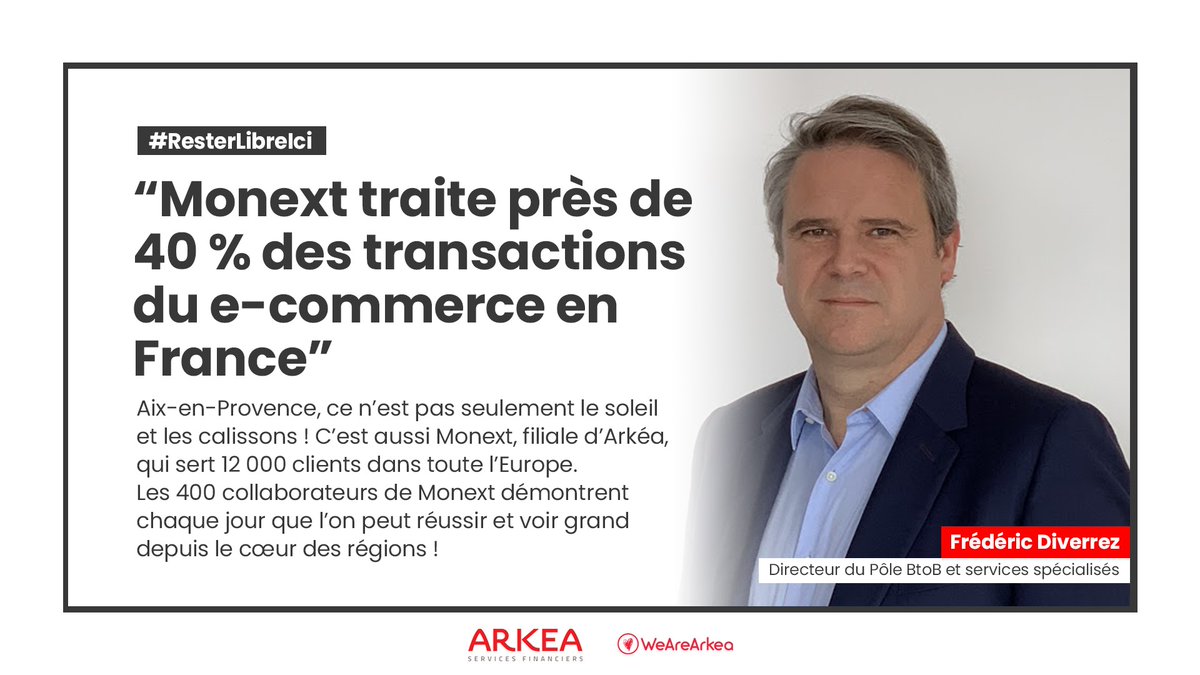 #ResterLibreIci Le groupe Arkéa compte quelque 40 filiales parmi lesquelles <a href="/monextcom/">MONEXT</a> . Ce n'est pas forcément la plus connue, mais <a href="/monextcom/">MONEXT</a> est devenue l'un des leaders des paiements électroniques en Europe et tout cela depuis... Aix-en-Provence ! #territoires