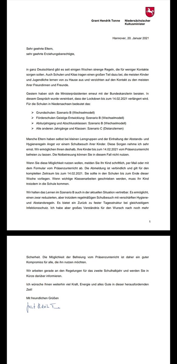 MadieMousie's tweet photo. Der Brief klingt absolut nicht nach "Lasst die Kinder zuhause" https://t.co/8wRk7J61Ow