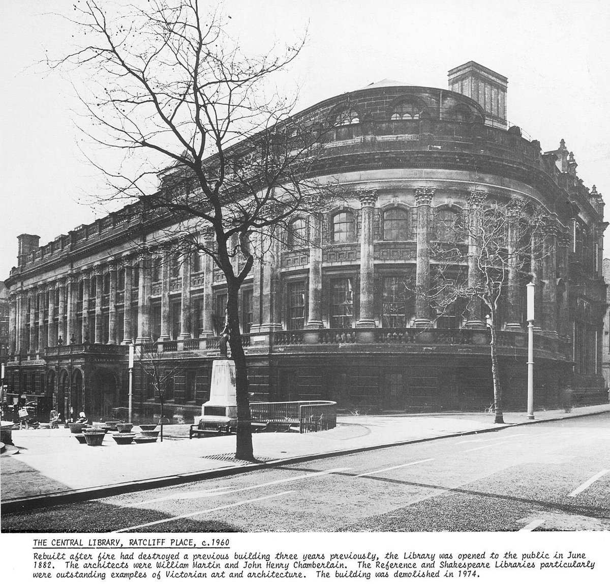 he literally hated old buildings: “often more sentimental than valuable”buildings he knocked down include the birmingham central library (left) where paradise now is and st catherine’s church and masons college where the o2 academy now is (right two images)