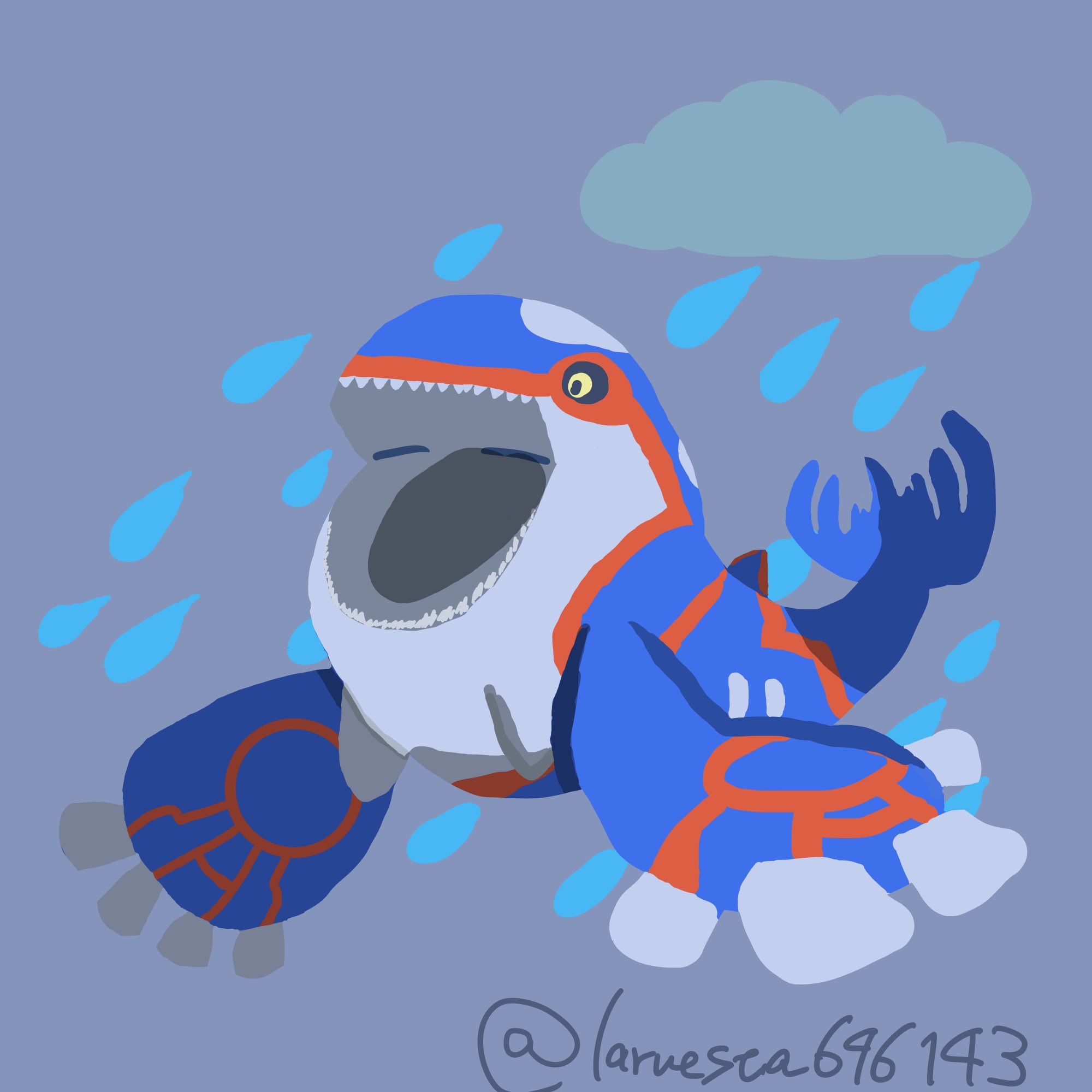 てぃろろ カイオーガ あめふらし Rain Drops ポケモン版深夜の真剣お絵描き60分一本勝負 T Co 5tfxybmtht Twitter