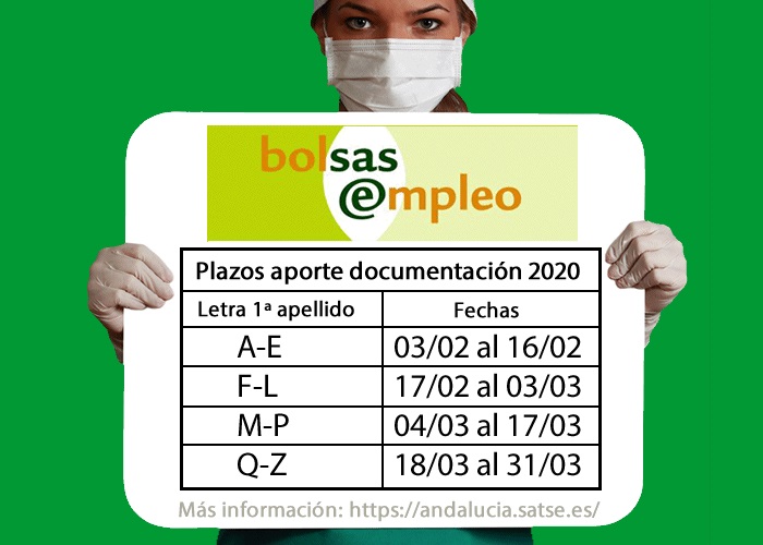 SATSE_Andalucia's tweet photo. 📋Consulta los listados únicos de aspirantes admitidos en #BolsaSAS de #Empleo de #Enfermera Áreas Específicas y Enfermeras Especialistas, corte 2020 

🗓️Plazos 10 días de aporte de documentación por tramos de apellidos

➕Información y listados aquí https://t.co/ooCstWcjdh https://t.co/dOPWd4Cr0U
