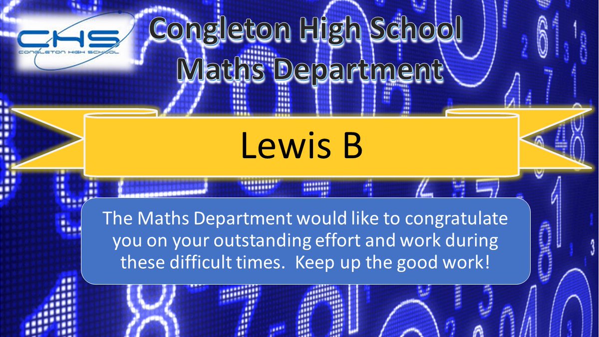 chsmathsdept's tweet photo. Well done to Jacob A, Chloe S, Lewis B and Leo K. Super work completed over the last 2 weeks! #workingfromhome https://t.co/iWdXvldNvG