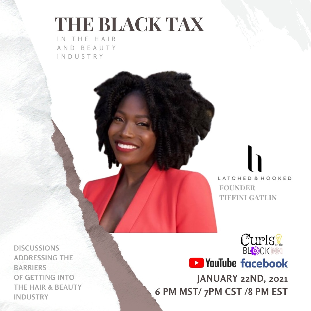 The discussion continues about the Black Tax! We're highlighting the founder of <a href="/latchedNhooked/">Latched and Hooked</a>
<a href="/tiffinigatlin/">TIffini Gatlin</a> Join us on FB or YouTube! 6PM MST/ 7 PM CST/ 8 PM EST