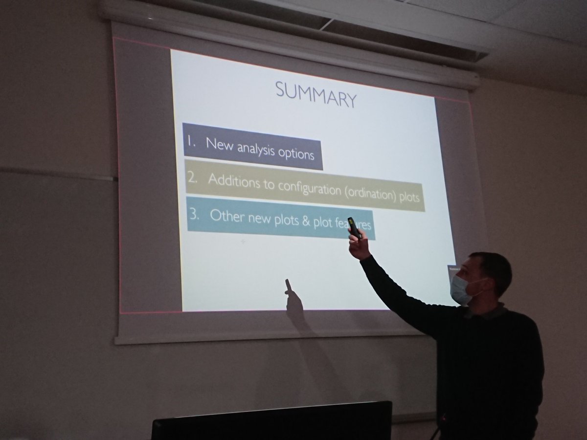 Evuz12's tweet photo. Today, Alberto and I presented an overview of the main novelties of #PRIMER v7 to the #MARECOL group #CampusRA #Unibo. Thanks to @EM_OYSTER &amp; @Euromarine_tw for the fellowship for training #statistics #marine #Iecology https://t.co/FA71RD6Jdk