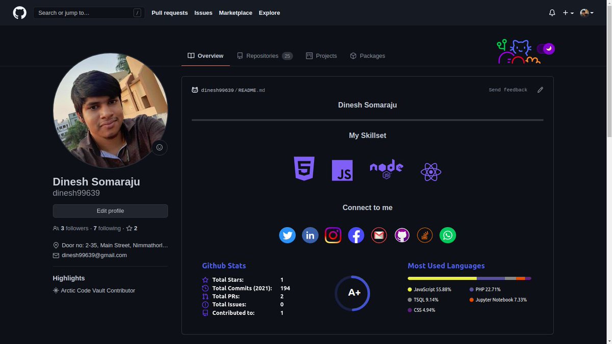 Github Profile
github.com/dinesh99639