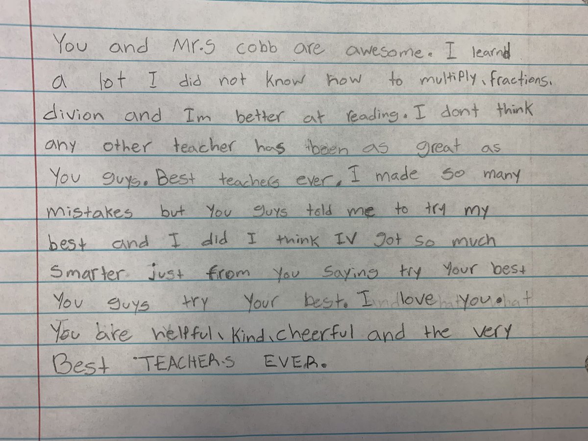 CobbCrew3's tweet photo. My awesome partner, @miss_nadiamill had kids do a free write, and it is exactly why I come to my job every day! @CrestwoodSupt #lovemyjob #crestwoodway https://t.co/yigEyjujgH