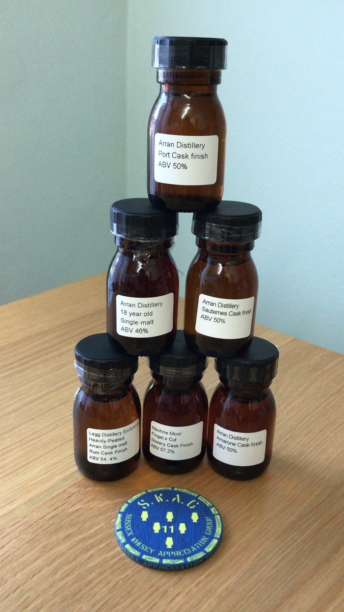 Can’t wait for the 5th of Feb to try these Arran whiskies with <a href="/WhiskySussex/">Sussex Whisky Appreciation Group</a> led by <a href="/arranwhiskymari/">Mariella Romano</a> <a href="/Arranwhisky/">Arran Whisky</a>