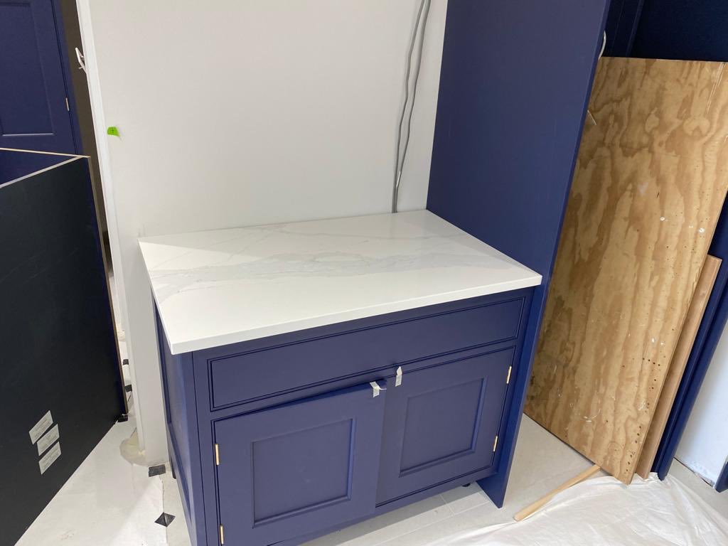 Installers photos from one of our installs earlier this week. This is the first time we’ve worked with Torrano Perla from <a href="/CLASSICQUARTZ/">Classic Quartz Stone</a> . This calacatta designed stone is offered at a really competitive price and looks fab. We can’t wait to see the finished job.