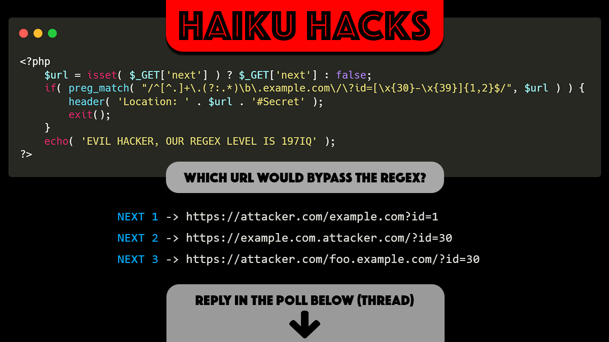 yeswehack's tweet image. 🌟 It&apos;s friday! 
🥷 What about a Haiku Hack before the week-end?
#HackersChallenge #BugBounty
