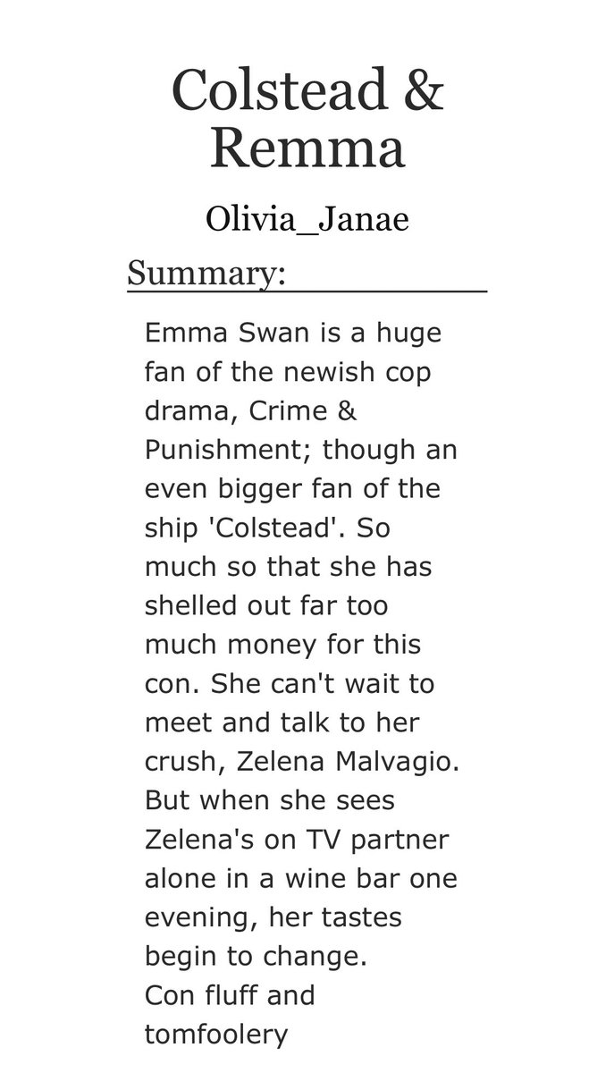 January 22: Colstead & Remma by Olivia_Janae  https://archiveofourown.org/works/5656066/chapters/13027483