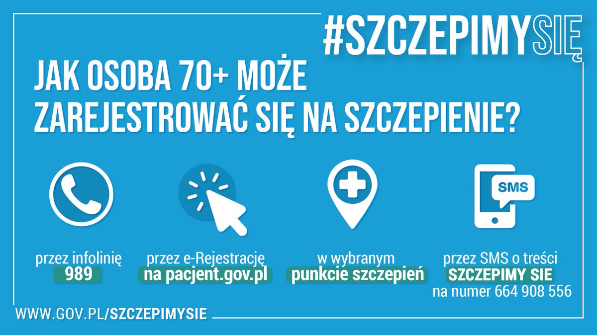 @jwpiekarski @pisorgpl @MorawieckiM @michaldworczyk Seniorzy często wybierają tradycyjne formy kontaktu z POZ. Oferujemy 4 równorzędne ścieżki rejestracji (Infolinia, SMS, e-Rejestracja, POZ). W trosce o seniorów POZ umożliwia rejestrowania terminów wewnętrznych, na które zarejestrować mogą wyłącznie punkty szczepień. https://t.co/zCCRb5JhhL