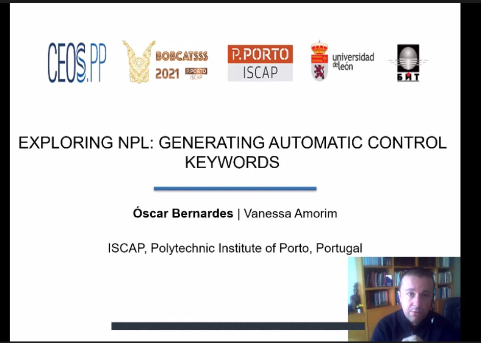 bobcatsssoffice's tweet photo. Virtual Room Collaboration - Rafael Ceballos and Andrés Fernández Ramos

"Exploring NPL: Generating Automatic Control Keywords".

Authors: Óscar Bernardes, Vanessa Amorim.

#bobcatsss #bobcatsss2021 #informationscience  #informationprofessional #iscap #pporto #ipp  #ulsit #opo https://t.co/x2wW0hjhTS
