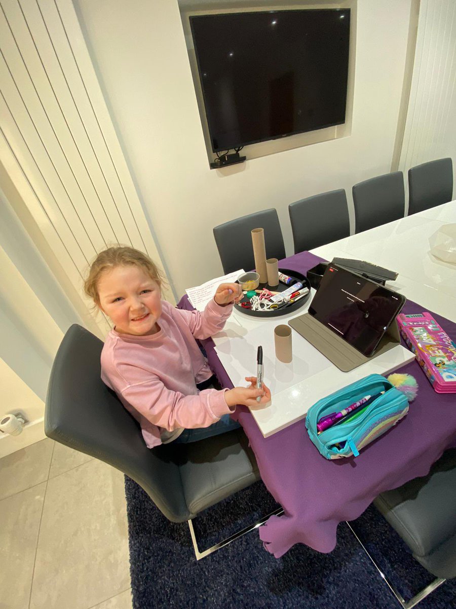 CarlyKirkley's tweet photo. E is more prepared for art than she has been for every lesson this week! What a lovely lesson to finish the week on! @LanchesterEP #homeschooling2021 https://t.co/RmUg6M1tcc