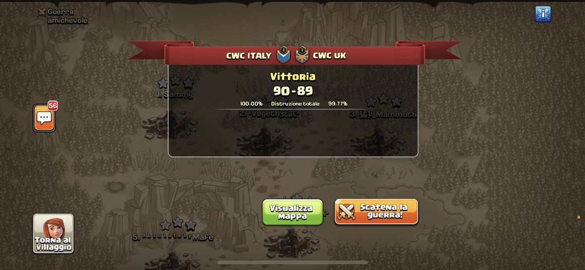 CWC W2 - GROUP C @ClashWorldCup1 

Gli azzurri si confermano con una prestazione solidissima contro <a href="/uk_cwc/">CWC-UK</a> 🇬🇧 dopo una battaglia serrata!

Seconda vittoria e secondo perfect! L’Italia C’È! 🇮🇹🔥

Si viaggia a bottino pieno verso la prossima sfida contro CWC Libano 🇱🇧 

#GOGOITALY