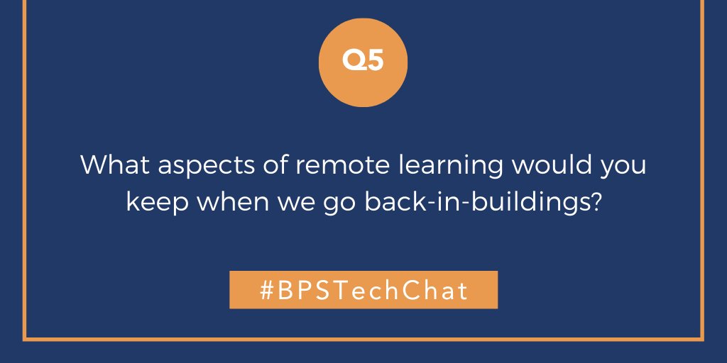 CcarnesBPS's tweet photo. Q5 What aspects of remote learning would you keep when we go back-in-buildings? 
#BPSTechChat https://t.co/7w5LwQHbMe