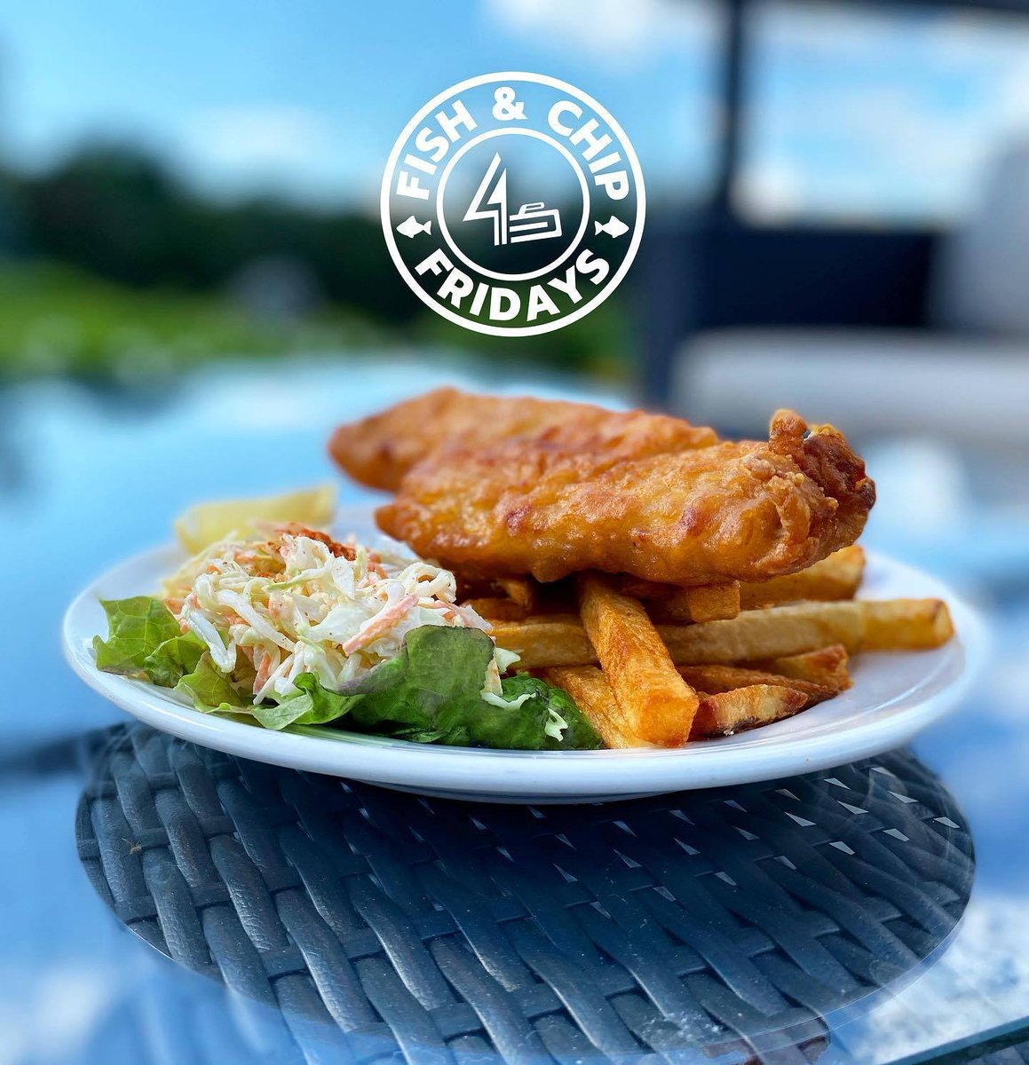 Fish &amp; Chip Friday is BACK!

Enjoy 1 piece of haddock fried to perfection w/ a side of hand-cut fries and coleslaw for $12.99. 

10% of sales will be donated in support of the Manna Food Bank of Bracebridge. 

Call 705-645-4221 x.2 to place your order. Open for takeout from 4-7pm