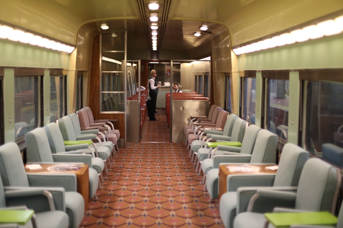 acewva's tweet photo. Check out this amazing new car, just added to our 2021 Autumn Colors Express train! Say hello to New York Central 43, a lounge car with a truly stunning interior. Learn more by visiting https://t.co/3QkLP18fZ5 today! https://t.co/ZXxGUQkOR6
