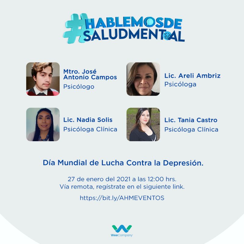 ¿Sabías que en el mundo hay más de 350 millones de personas con #depresión? Asiste al #webinar #HablemosdeSaludMental para acabar con la estigmatización de esta enfermedad y mejorar el acceso al tratamiento para todas las personas que lo necesiten  bit.ly/38YZ9dF