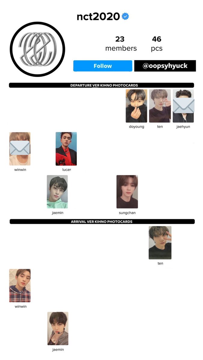 honeymillktae's tweet photo. [WTT/NFS] NCT 2020 pt. 2 Kihno PCs

Have:
Departure: Johnny, Yuta, Jungwoo, Renjun, Jeno

Arrival: Taeyong

Want: 3rd picture

Location: US 🇺🇸 
WW: not at this time, sorry :c

#wttnct #wttnct127 #wttnctdream #wttwayv #wttnct2020 https://t.co/gO66BZxSJt