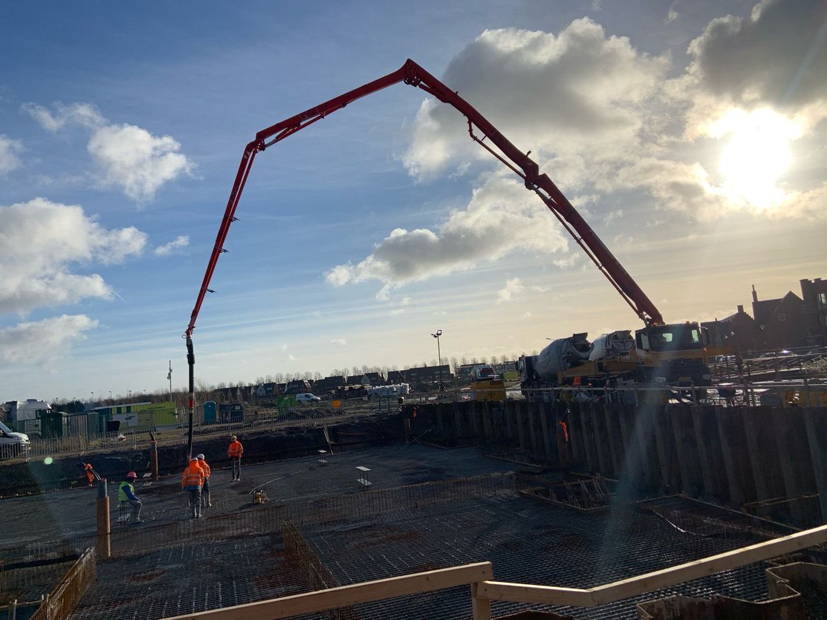 Stort van kelder vloer i.o.v Dura Vermeer in Hoofddorp. #Augustinus 1440 m2 /967m3 abcmortel.nl