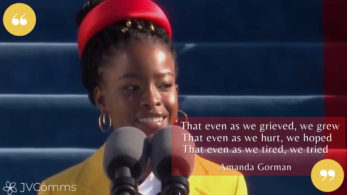 jvcomms_ny's tweet photo. Two days later, we are still in awe of #YouthPoetLaureate @TheAmandaGorman and the power of her words. If you're like us, and want to watch her recite “The Hill We Climb” again (and again), here's a replay: https://t.co/ju6QT233Ft https://t.co/KFXAYUjqNz
