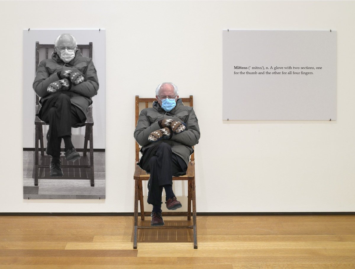 Joseph Kosuth meets Bernie's mittens #BernieSanders #BernieSandersMittens #arthistory