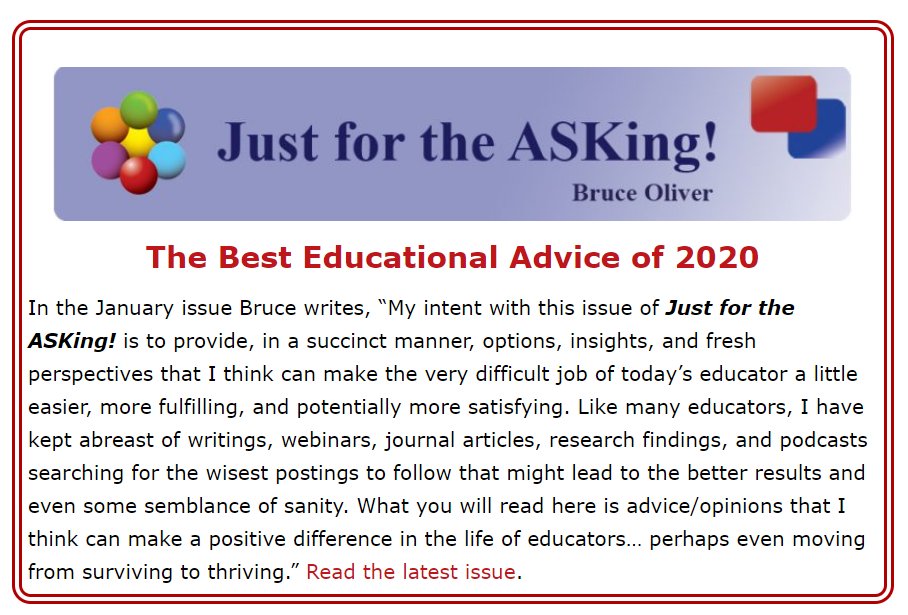 The latest issue of Just for the ASKing! by Bruce Oliver is now available. Access it at justaskpublications.com/jfta/the-best-…