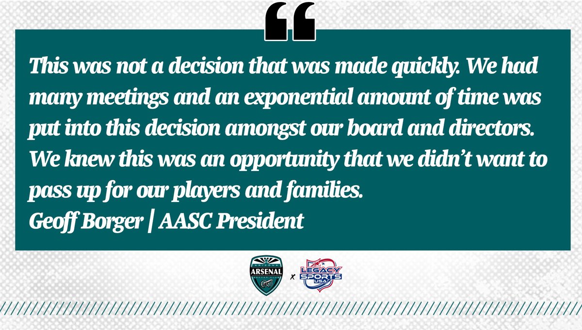AZArsenalSC's tweet photo. BIG NEWS!

Arizona Arsenal Soccer Club &amp; @LegacySportsUS

#bleedTEAL

@azcentral @abc15 @GilbertSunNews @FOX10Phoenix @azfamily @myfoxphoenix
@12News @ArizonaNewsnet @cronkitenews @sportscronkite @ocotillofriends
@QueenCreek @GilbertYourTown @cityofchandler @Tempegov https://t.co/rDhZOzBAd1