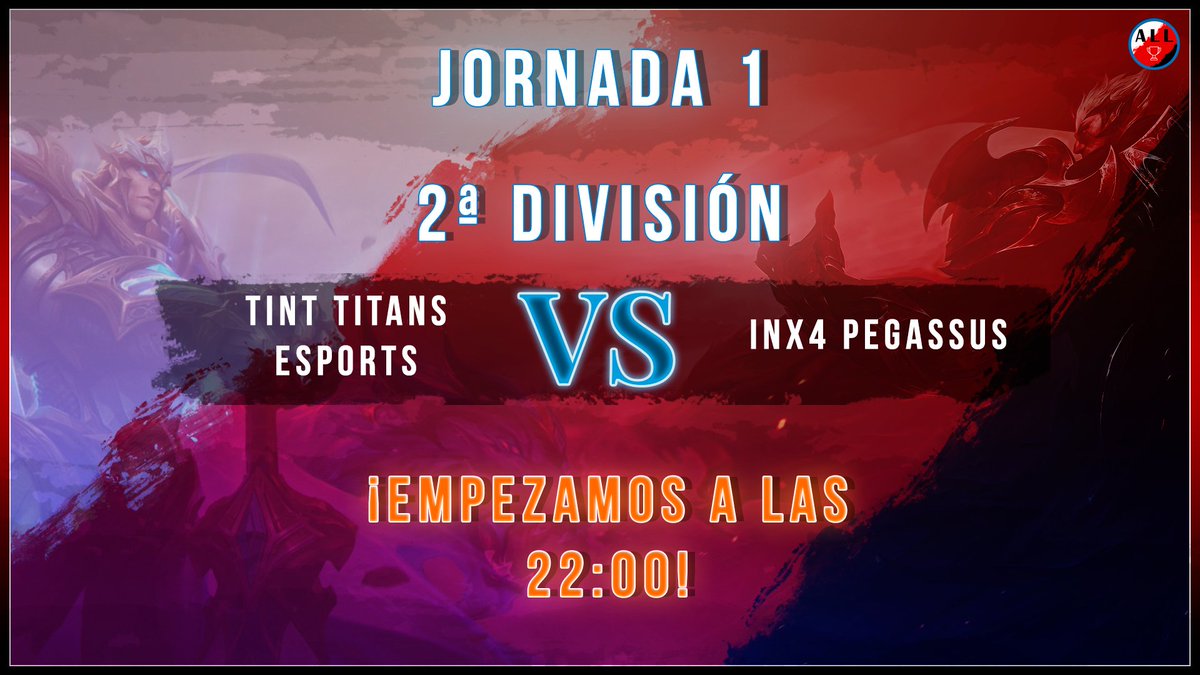 A pesar de que sabemos que los servidores van un poco de lado, hoy tenemos partidazo programado!!

🕰️22:00🕰️

📺twitch.tv/all_amateur_lo…

<a href="/TitansTint/">tINT Titans Esports</a> ⚔️ <a href="/INX4PEGASUS/">INX4 PEGASUS | #GoPegasus</a>