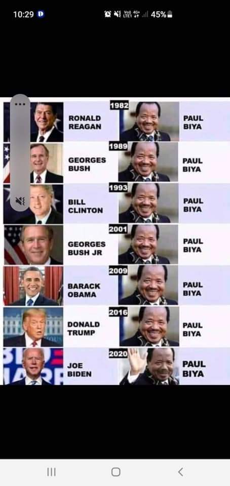 AMBACheo's tweet photo. #Terrorist #Dictator #Biya of #Cameroun  beats 7 presidents of the USA 🇺🇸:  He declared war on #SouthernCameroons 4yrs and counting ,war still going over 15K #deaths ,3K+ reugees dotted all over the #world #2m internal displaced.Should he kill all 9m b4 the world come to rescue ? https://t.co/dBBP9N3Yg8