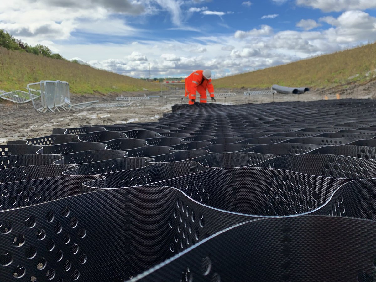 GreenfixUK's tweet photo. Through a network of 3D interconnected cells, the Geowebยฎ system transforms infill through confinement, providing strength and stability to cohesionless soils for a host of applications.
#geoweb #erosioncontrol #rootprotection #geocell #soilprotection #construction #engineering https://t.co/f7fz1XhTZF