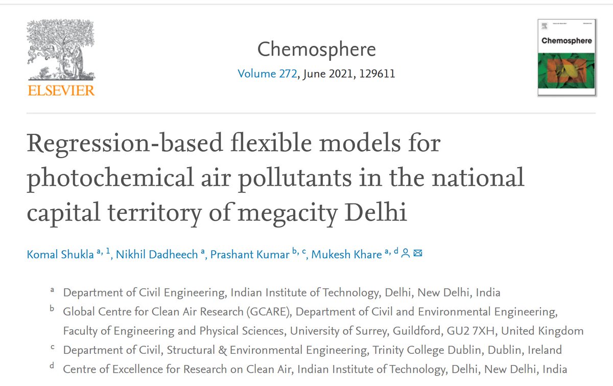AirPollSurrey's tweet photo. *New Paper* Flexible models for Ozone prediction for our @GCRF @NewtonFund @NERCscience project #ASAPDelhi for Delhi with #IITDelhi #India. Free link: https://t.co/sM9X4nZsu4  @m_khare06 @TAPASNetwork @GuildfordLL @pk_shishodia @BioAirNet1 @BreathingCity @SurreyResearch https://t.co/ayjajFdYU1