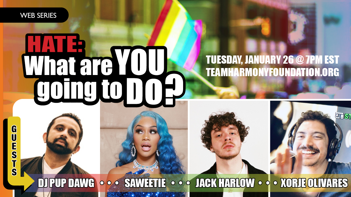 Get ready for episode 3 with special guests: <a href="/djpupdawg/">DJ Pup Dawg🙏🏽😊🇵🇰🇺🇸</a> , <a href="/Saweetie/">💎</a> , <a href="/jackharlow/">Jack Harlow</a> , and Xorje Olivares!  Tuesday, January 26th at 7PM (EST) On teamharmonyfoundation.org