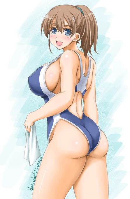 競泳水着を着たところで水中の抵抗はかなり大きそうなイントレピッドさん

#艦これ版深夜の真剣お絵描き60分一本勝負
#艦これ版真剣お絵描き60分一本勝負_20210122 
