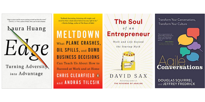 ChrisClearfield's tweet photo. Enter to win 4 great business books by authors featured on The Breakdown™ Podcast! 

Edge, by @LauraHuangLA
The Soul of an Entrepreneur, by @saxdavid
Agile Conversations, by @douglassquirrel
 &amp; @Jtf
Meltdown, by me and Andras Tilcsik 

Enter here: https://t.co/q2w6FtZHbj https://t.co/f5dEpLnw6T