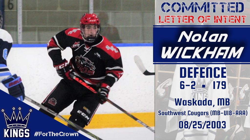 dauphinkings's tweet photo. 📝LOI📝| The Dauphin Kings are excited to announce that Southwest Cougars' (D) Nolan Wickham &amp; (F) Andrew Andries have signed their letter of intent to join us in 2021-22!

🔗https://t.co/glQCywGWTY

#MJHL #ForTheCrown 👑 https://t.co/m95DVAcFLX