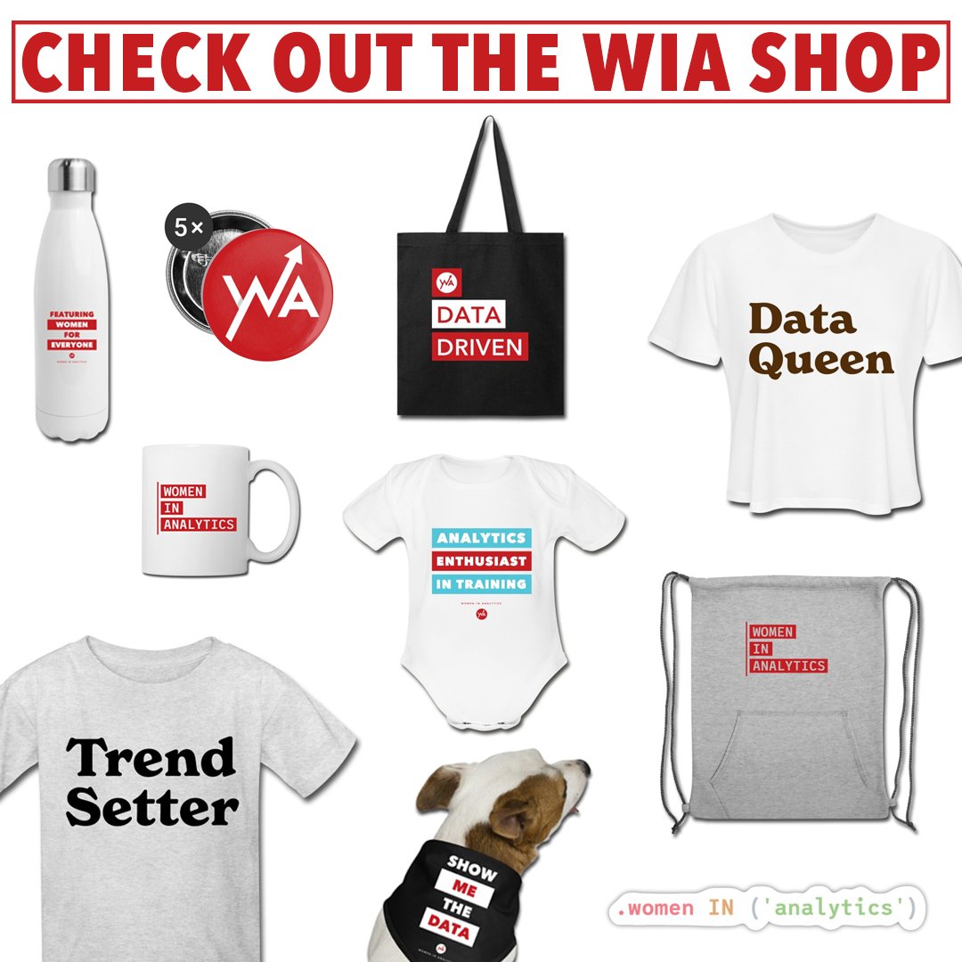 Have you picked out and ordered your WIA merch? Pins, t-shirts, bags, stickers and so much more! Take a look at the WIA Shop here: womeninanalytics.com/shop/

#womeninanalytics #analytics #data #womenindata