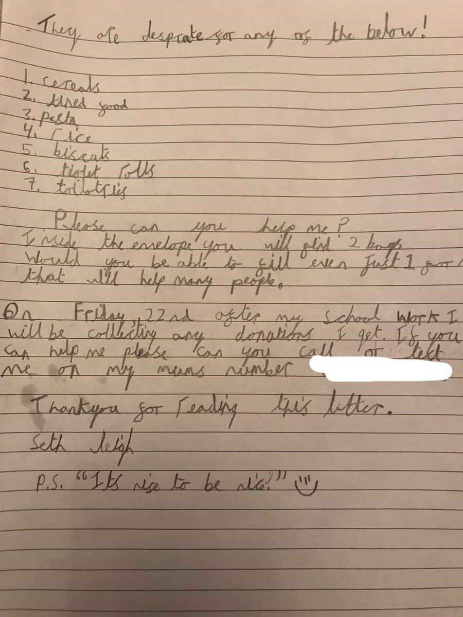 RAF_Cosford's tweet photo. Seth Leigh (8) wrote to us asking if we could help him support Stoke Homeless Outreach Centre by collecting a couple of bags of food for them. Thanks to @compassgroupuk he got 8 and he chose what went in them. Seth, you’re an inspirational young man. Well done. https://t.co/dhOb5LvyN2