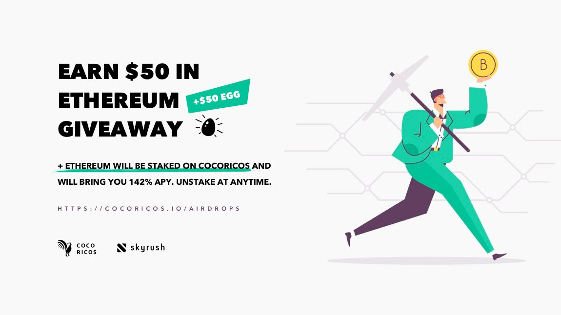 eggfi's tweet photo. 🎁🎉 GIVEAWAY | EARN $50 ETH + $50 EGG ! 🎉🎁

Participate:
👉 #RT
👉 #Follow @bycocoricos
👉 #Tag 10 friends in a comment

🕒 1 winner will be selected on 01 FEB 2021! https://t.co/Ki1V0ejHju